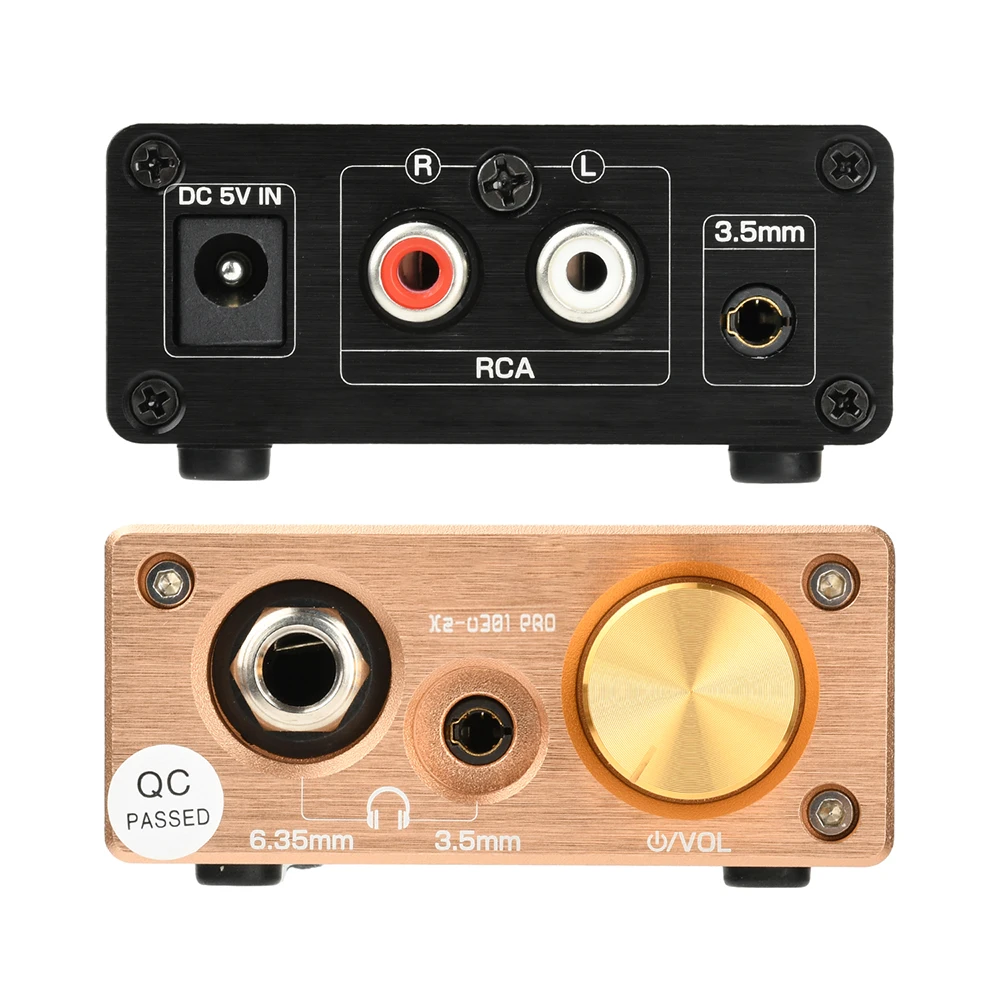 XZ-U301Pro Amplifier Headphone Hi-Fi Kelas A 110dB SNR + 20-30kHz Desktop Headphone Amp 6.35mm/3.5mm Jack Headphone Input RCA