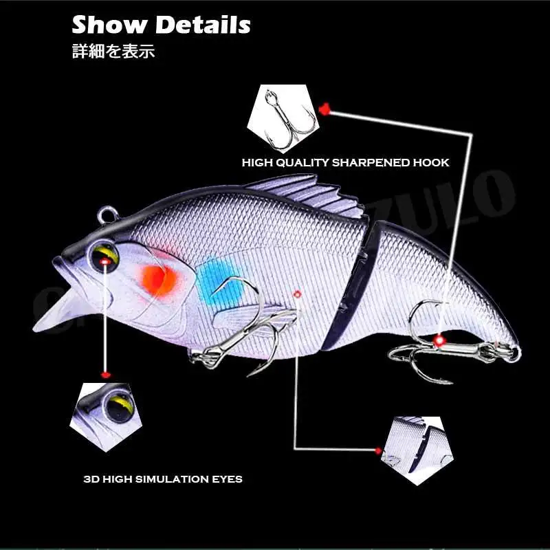 2022 Fishing Lure Vibration Swimbait 75mm 13g Slow Sinking Two Knot Wobblers Peche A La Carpe Isca Artificial Fishing Accesorios