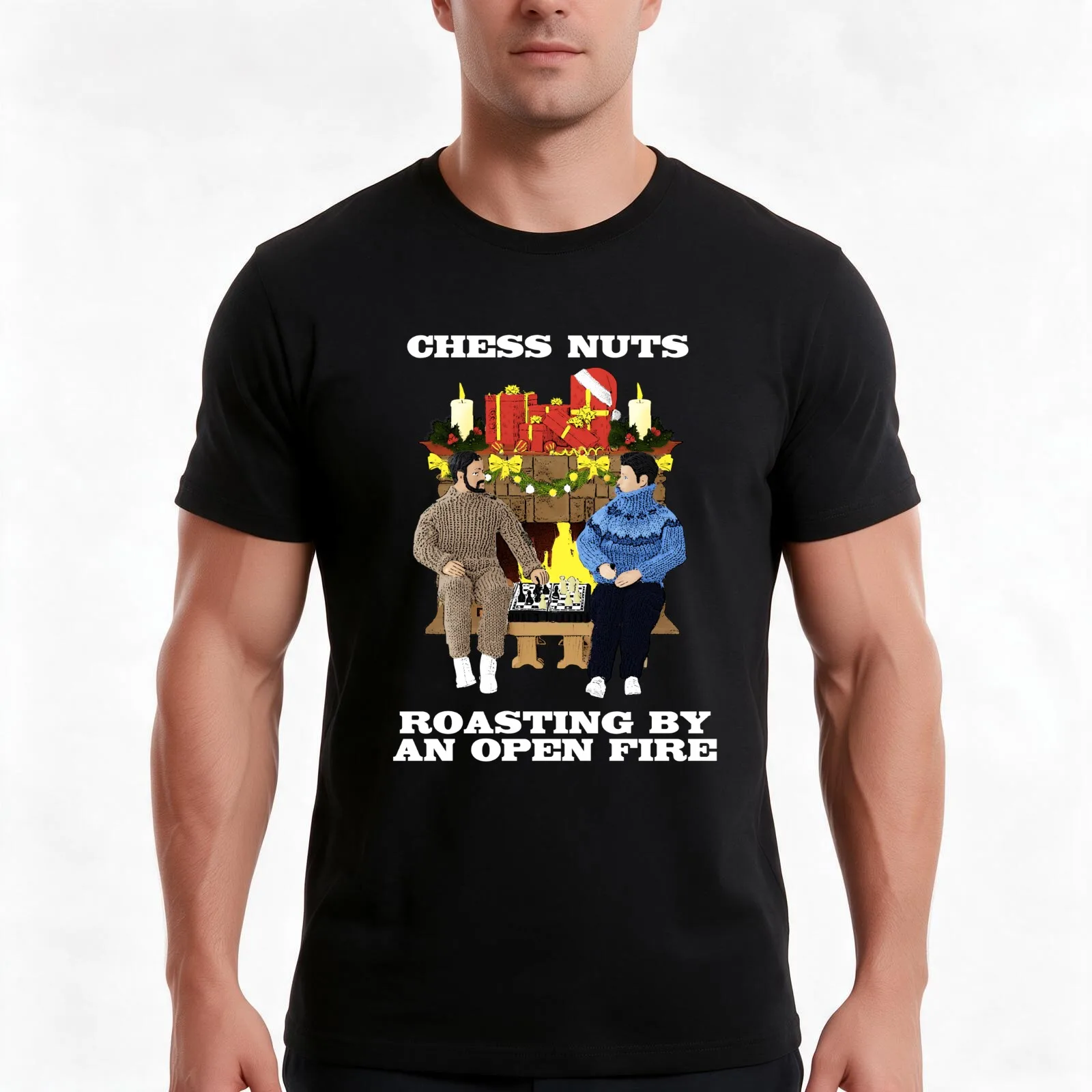 Chess Nuts Roasting By An Open Fire! T-Shirt Summer Casual Cotton Tee Oversized Streetwear Tops Vintage Graphic Print