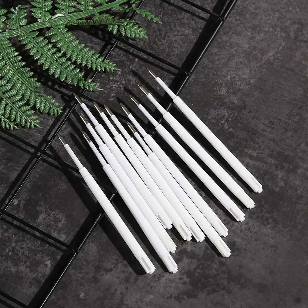 10 Pcs/lot Stationery Large-capacity Plastic Writing Tool Press Pens Core Replacement Lead Ballpoint Pen Refill