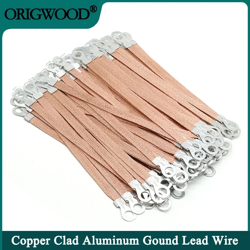 5~100pcs Gounding Lead Wire Copper Clad Aluminum Braid Wire Span Cable Durable Bridge Connection Wire Ground Lead