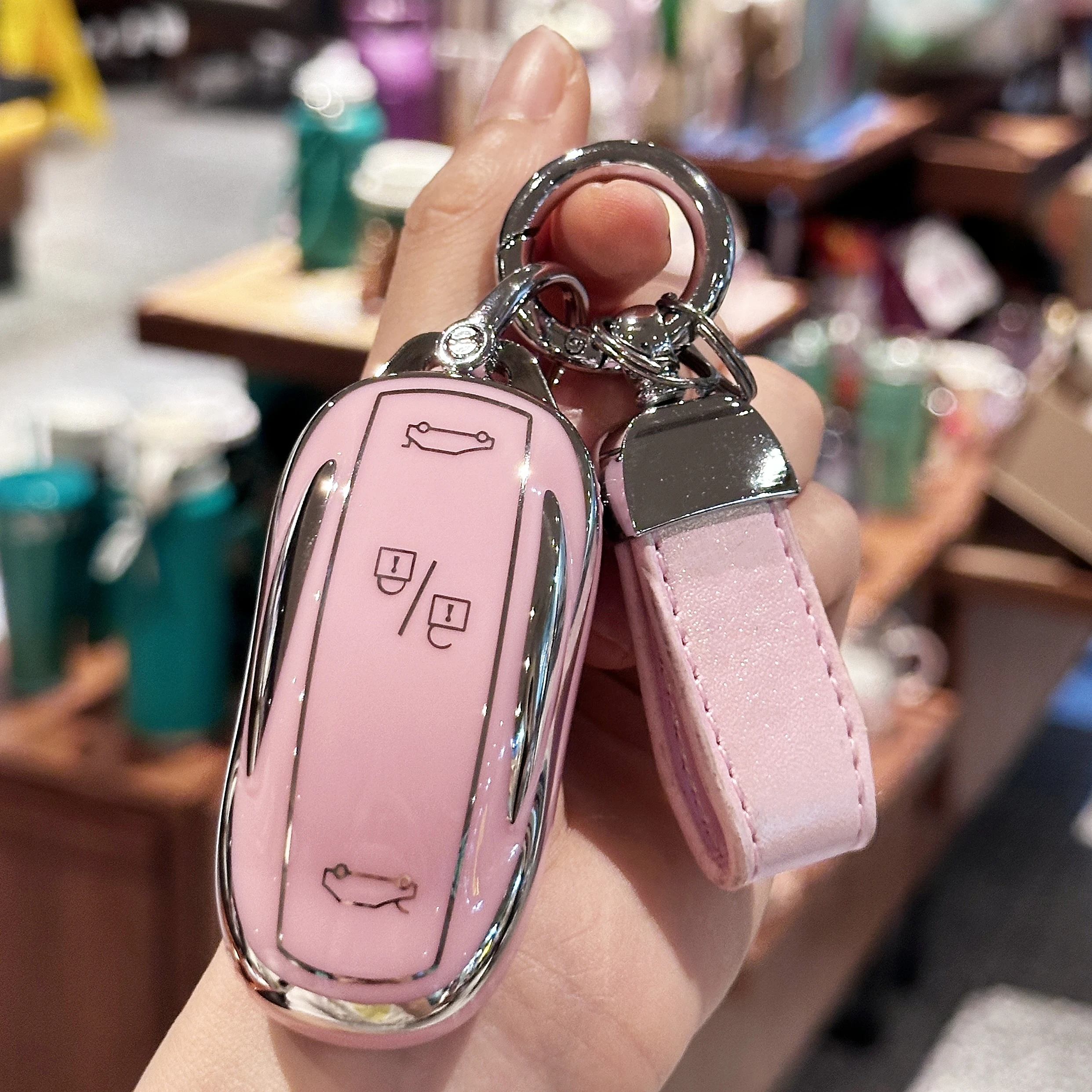 pink with keychain