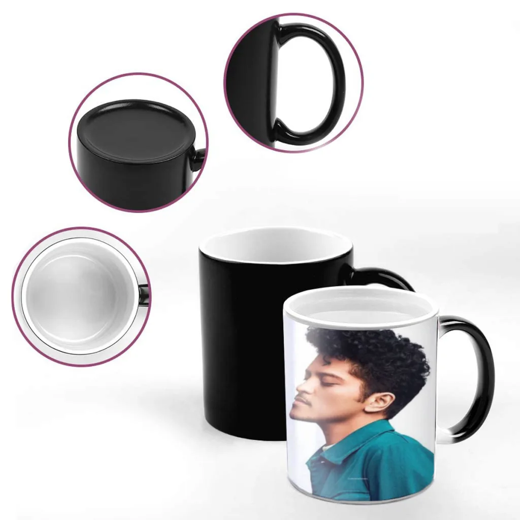 Singer B-Bruno Mars Anime Friends Birthday Gifts Color Changing Magic Ceramic Creative Coffee Mugs Tea Cups