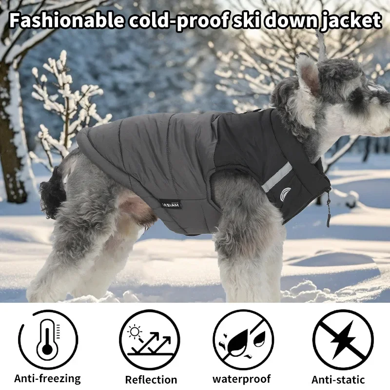 New Warm Windproof Dog Coat - Winter Jacket With Cotton Padding - Outdoor Warm Vest For Small Medium Dogs - Puppy Cold Clothes
