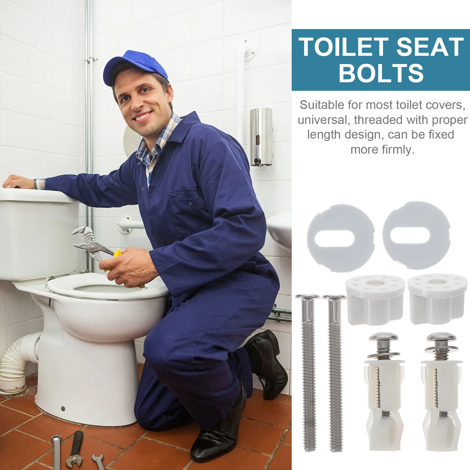 

Toilet Seat Expansion Screw Pack Stainless Steel Nylon Bolts Replacement Hinge Fittings Lid Fixing Hardware Long Thread Design