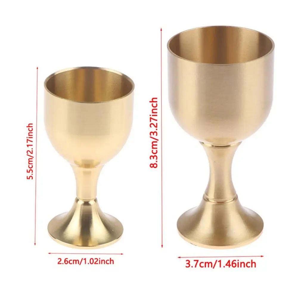 1Pc Metal Brass Chalice Cup S/L Gold Color Wine Goblet Durable Cocktail Beverage Liquor Cup for Party Home Accessories