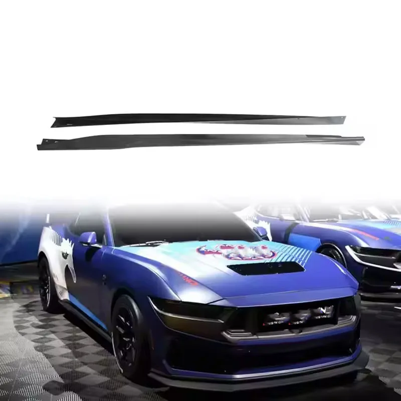 

Для Ford Mustang Dark Horse Coupe 2-дверные 2024 клейкие боковые юбки из углеродного волокна