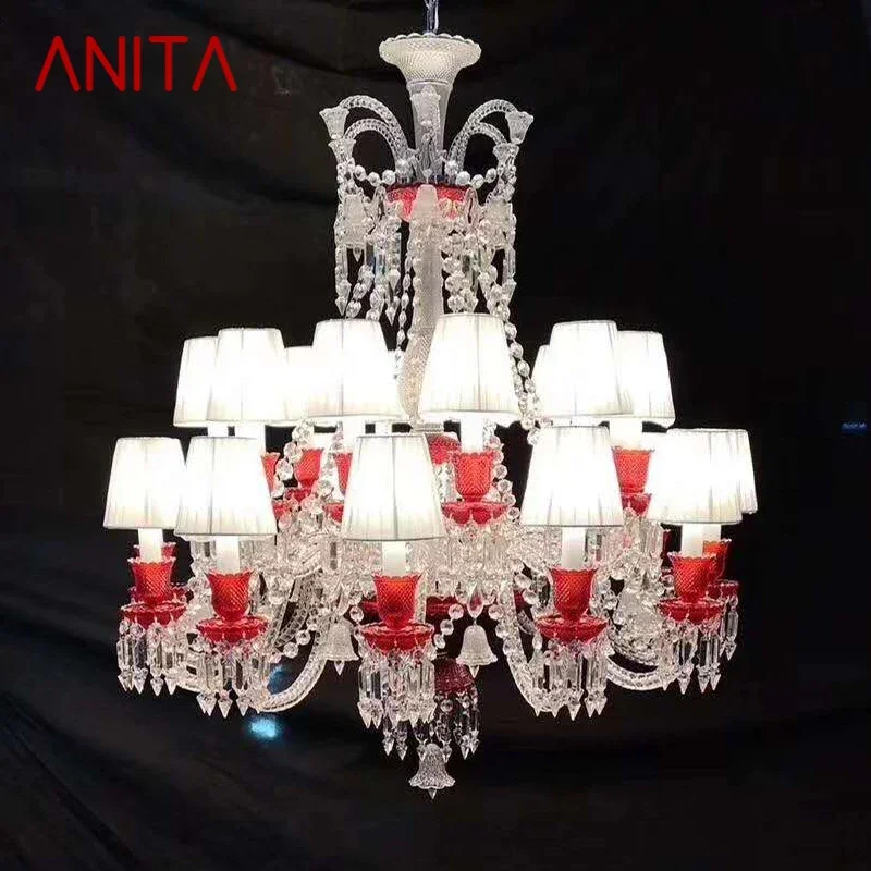 

ANITA Luxurious Style Crystal Pendant Lamp European Candle Lamp Art Living Room Restaurant Bedroom Villa Chandelier