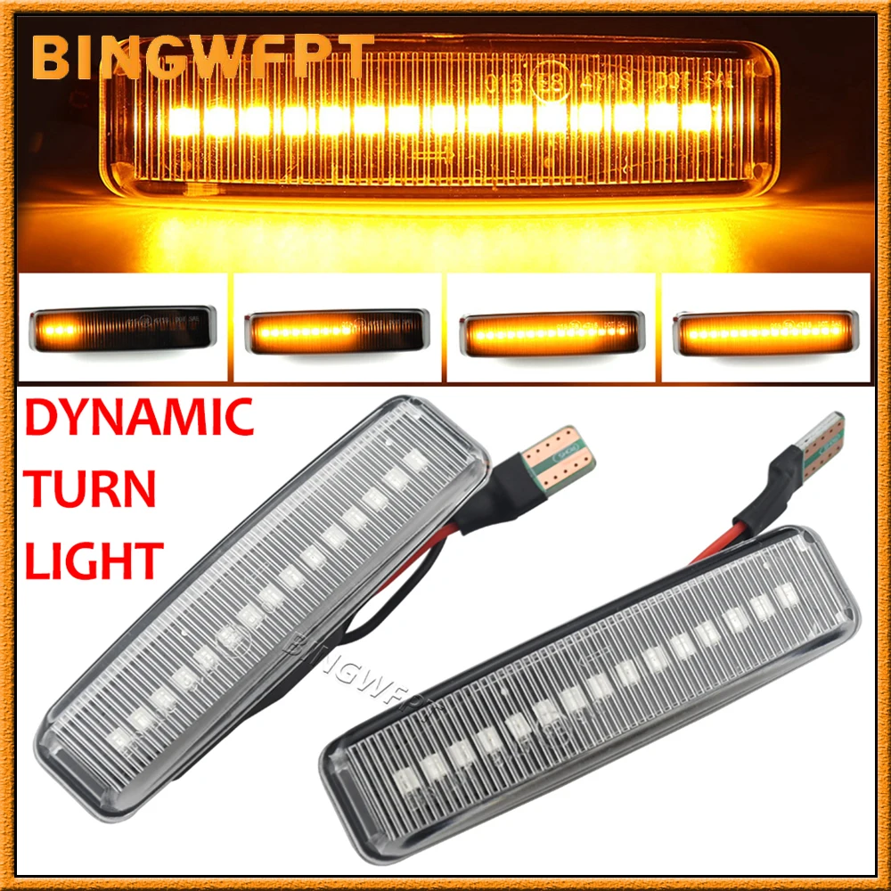

Led Dynamic Turn Signal Light Side Marker Fender Sequential Lamp Blinker Indicator Trim Cover For BMW 5 Series E39 1995-2003