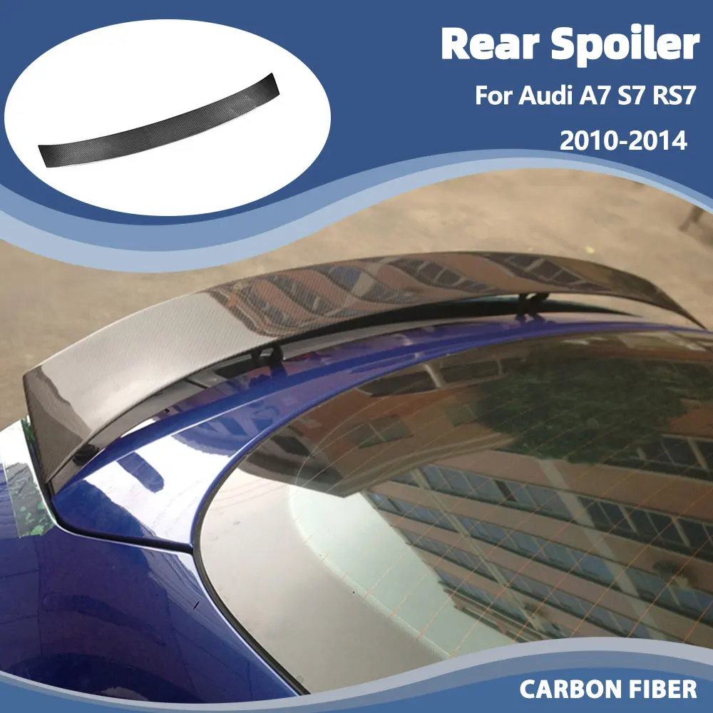 

Carbon Fiber Car Rear Trunk Wing Spoiler for Audi A7 S7 RS7 Hatchback 2010-2014 Rear Tail Trunk Boot Lip Wing Spoiler