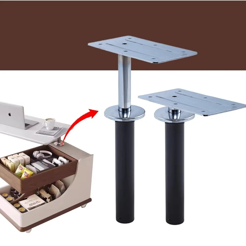 Modern 360 rotating metal hardware bracket can be customized automatic lifting mechanism multi-functional hotel coffee table