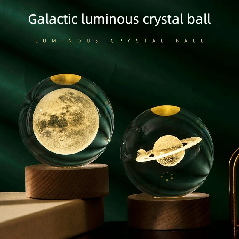 

Creative Crystal ball USB LED night Light 3D Laser Engraved Glass Ornaments Holiday Birthday Party Gift Home Desktop Decoration