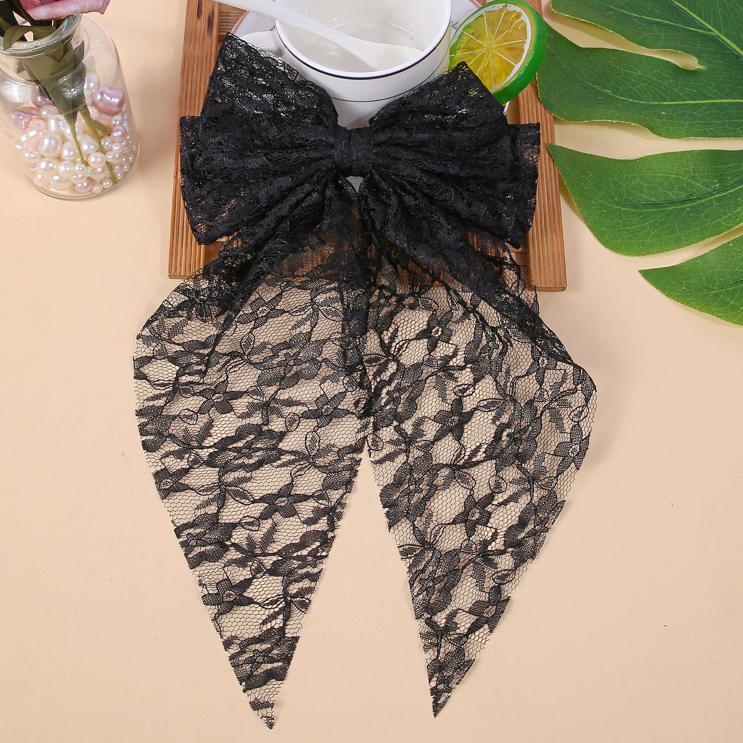 3 قطعة مقاطع الشعر الدانتيل النساء الحلو مقاطع الشعر الكبيرة للفتيات ذيل حصان حامل دبابيس الشعر المشابك إكسسوارات الشعر للفتيات #4