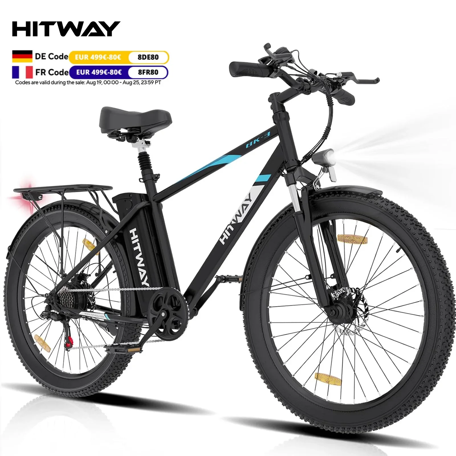 HITWAY E Bike Women's Men's Electric Mountain Bike 26