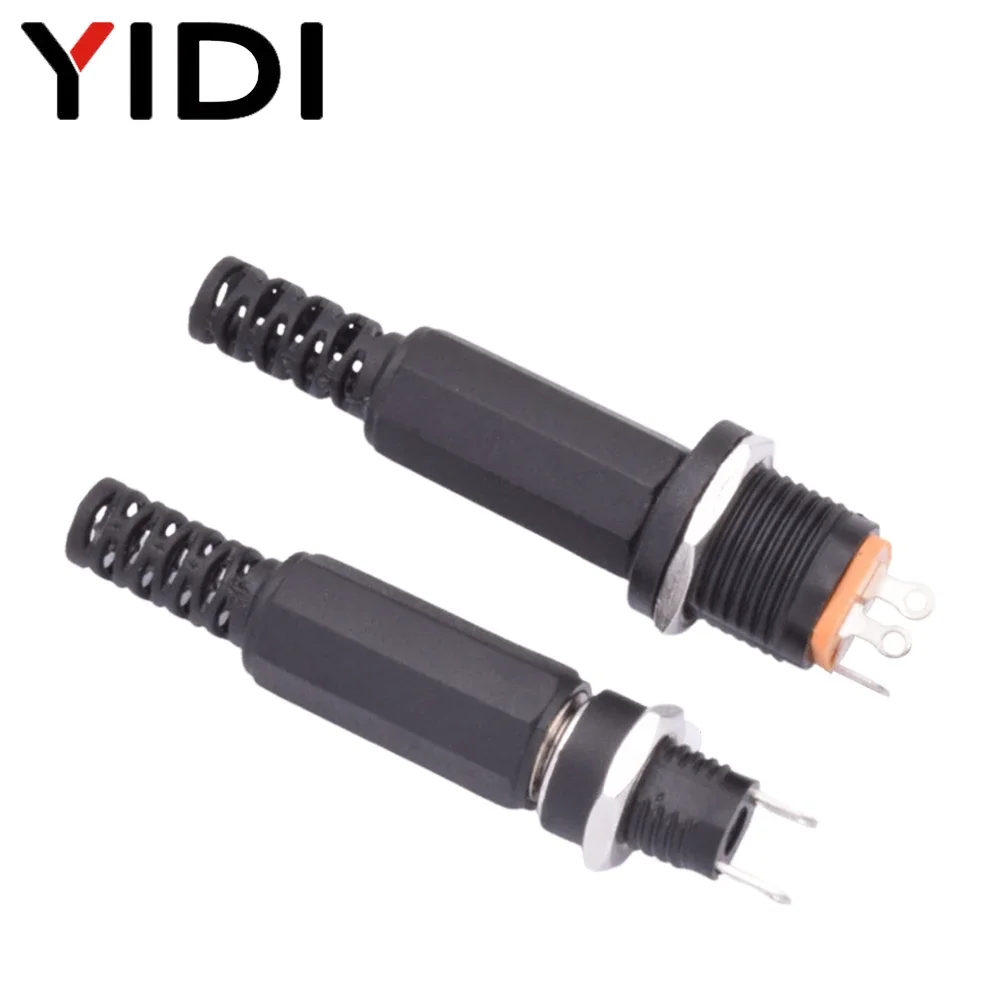5pcs/lot 5.5 X 2.1mm and 5.5 X 2.5mm 12V DC Male Female Electrical Connectors Terminal Panel Mount Power Supply Plug Jack Socket