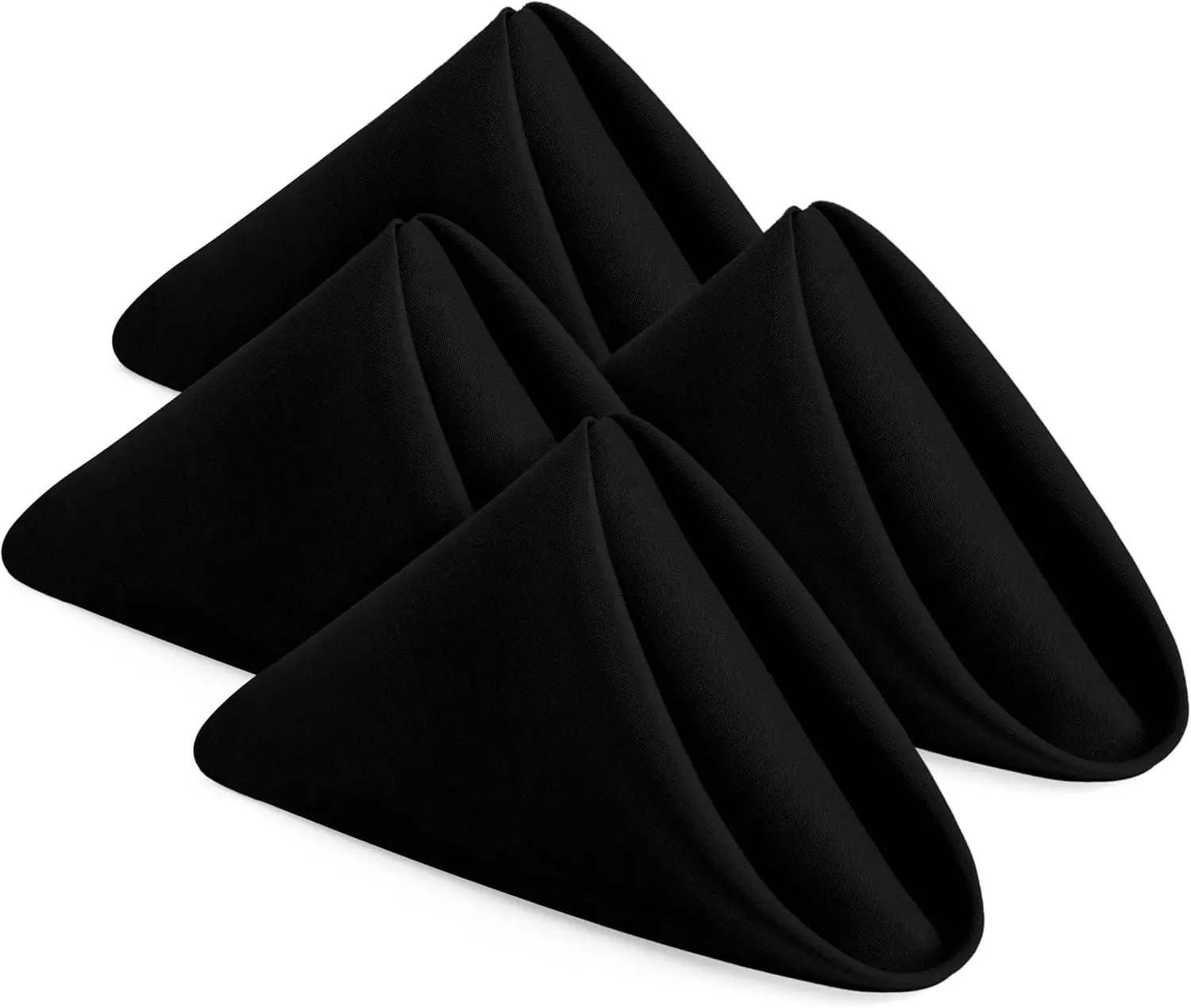 XMSJ [24 Pack, Black] Cloth Napkins 17x17 Inches, 100% Polyester Dinner Napkins With Hemmed Edges,Washable Napkins Ideal For Par