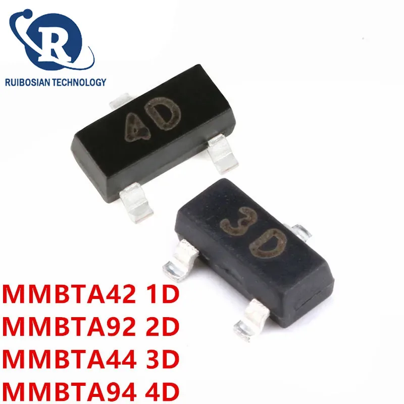 100PCS MMBTA42 1D MMBTA92 2D MMBTA44 MMBTA44LT1G 3D SOT-23 MMBTA94 4D MMBTA94LT1G SOT23 NEW Transistor