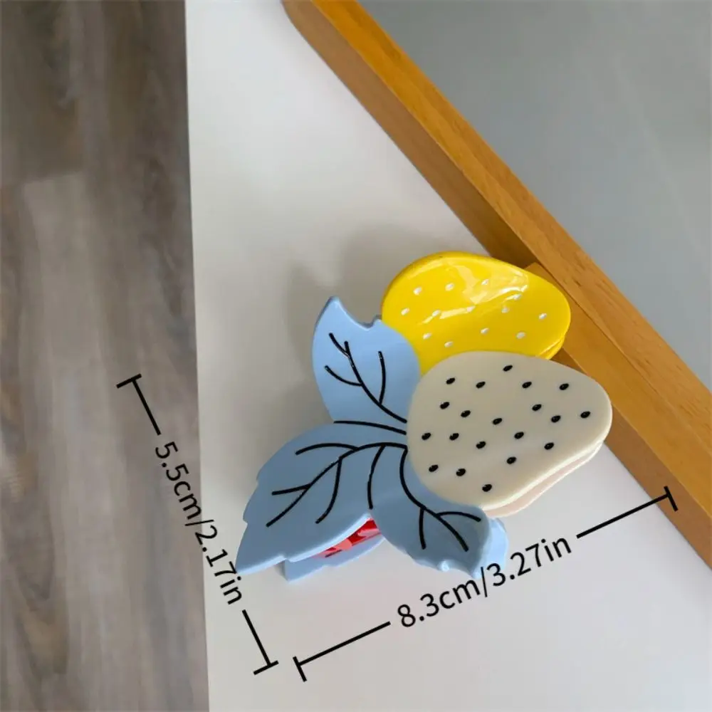 جميل الحلو الفراولة خلات مشبك شعر حساسة لطيف الفاكهة خلات مخلب كليب مقاطع الشعر ذيل حصان القرش كليب يوميا