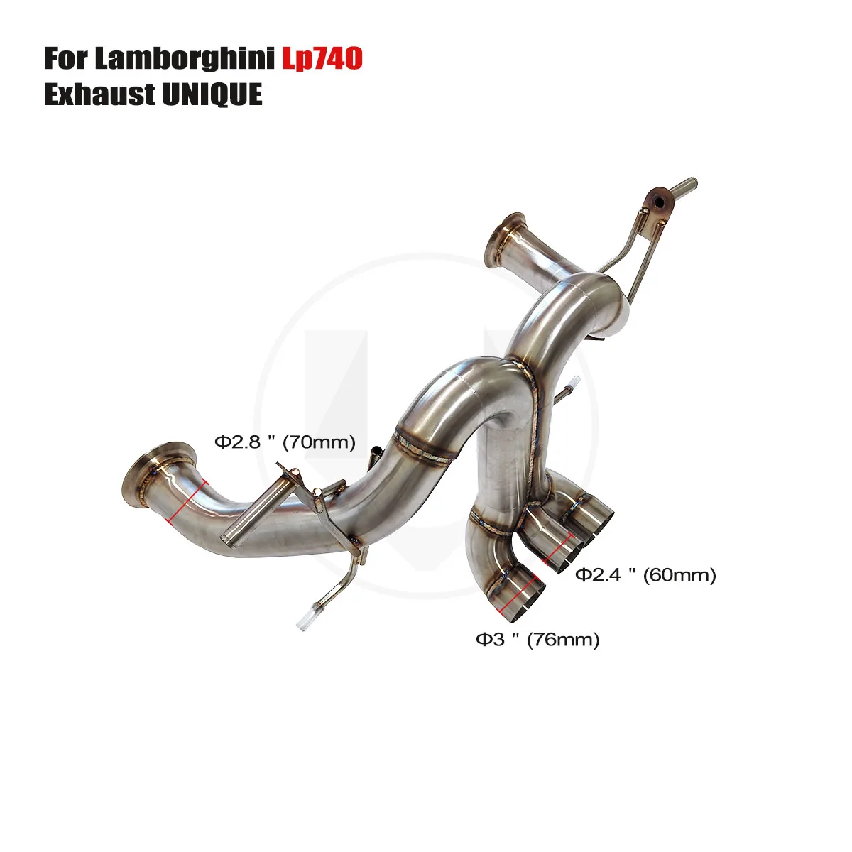 UNIQUE Designs 2015+ Lamborghini Lp740 V12 6.5L T304 stainless steel sports Valved  Exhaust System