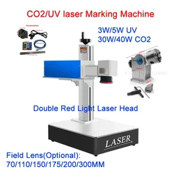 3W 5W UV Laser Marking Machine CO2 30W 40W Wood Engraving Machine with Rotary Axis for Glass Wood PVC Stainless Steel All Materi