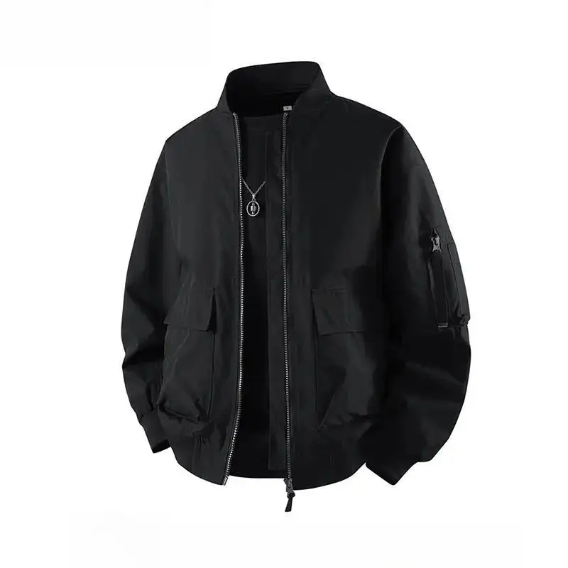 

Трендовая весенне-осенняя обычная мужская куртка большого размера, модная одежда на молнии