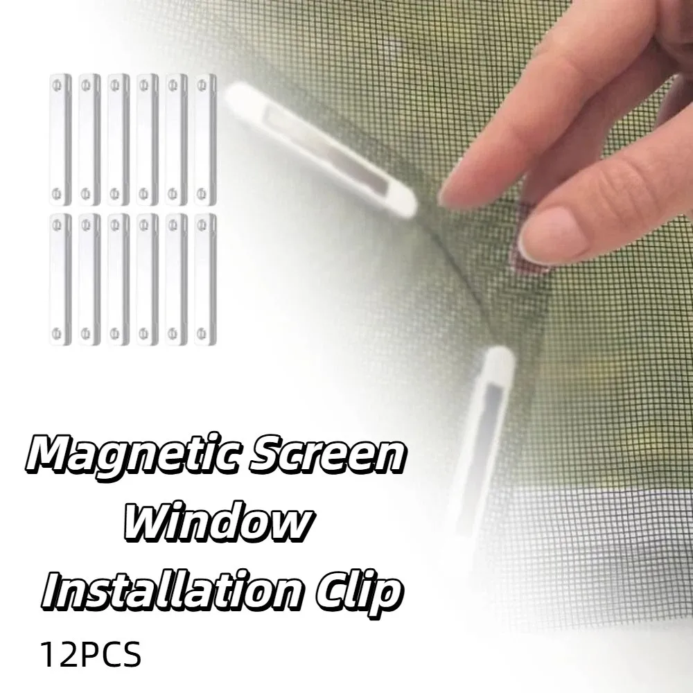 Rust-proof Magnetic Window Screen Clip Magnetic Punch Free Magnetic Screen Clip Pack Of 24 Nail Free Magnetic Strips Doors