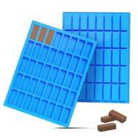 40 Cavity Rectangle Silicone Candy Molds Medium Narrow Caramel Protein Bars Baking Pan Ice Cube Tray For Chocolate Truffles