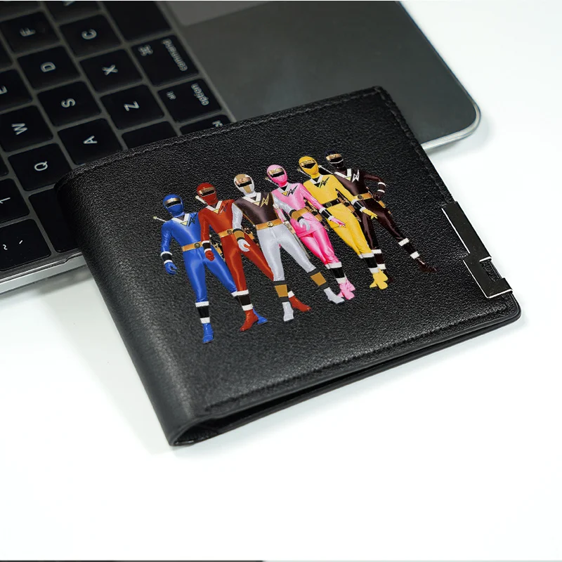 파워 레인저스 PU 가죽 지갑 미니멀리스트 디자인 가볍고 내구성이 뛰어난 남성용 컴팩트 지갑 패션 비즈니스 스타일 매일 사용