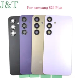 For Samsung Galaxy S24 Plus Glass Battery Cover Hard Back Door S24 Plus 5G Rear Lid Case Housing  With Camera Lens Adhesive