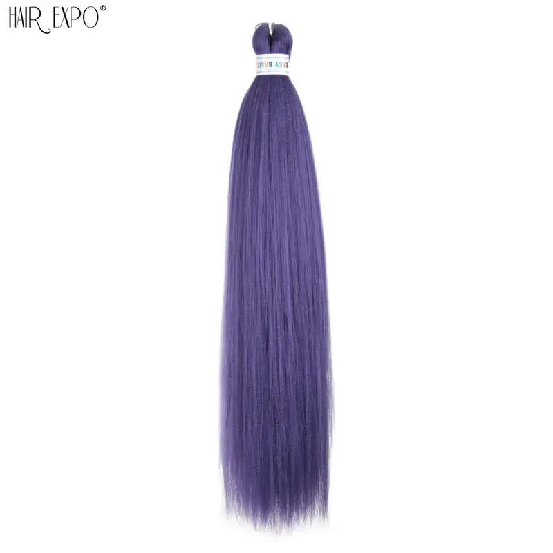 26Inch Easy Braids Hair Synthetic Colourful Pre Stretched Braiding Hair Extensions Jumbo Braids Ombre Yaki Long Straight Hair - Image 24