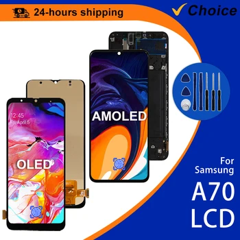 Samsung Galaxy A70 için AMOLED ekran SM-A705FN/DS SM-A705YN LCD dokunmatik yedek sayısallaştırıcı parçaları SM-A705F/DS SM-A705MN/DS LCD