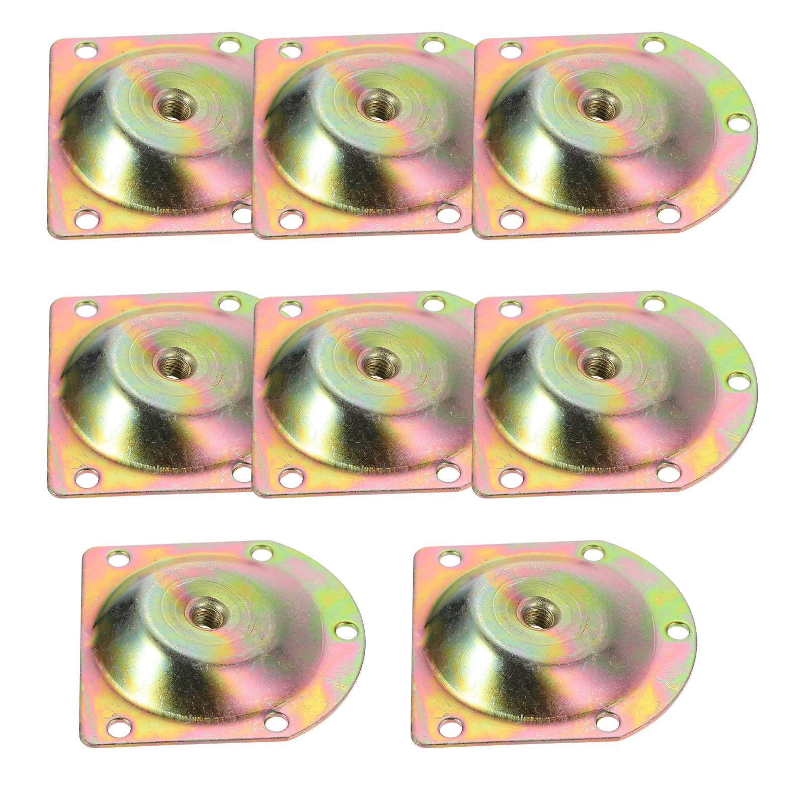 

8pcs Round Table Leg Gasket Bracket Iron Furniture Hardware Mounting Plates Angled Leg Attachment Bench Couch Dresser