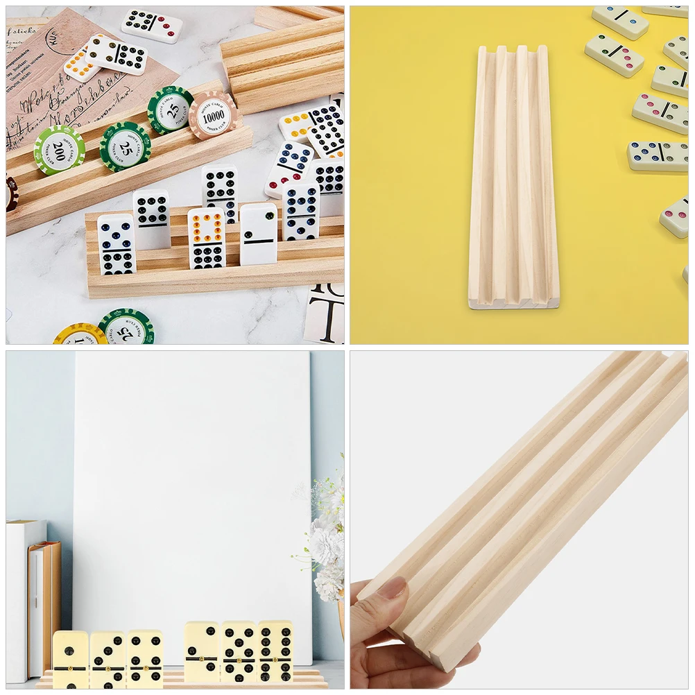 Anti Slip Domino Tray 25 5x6 5x1 8CM Wooden Display Base Toy Cards Stand Holder Gaming Trays Multi Function Diy Racks