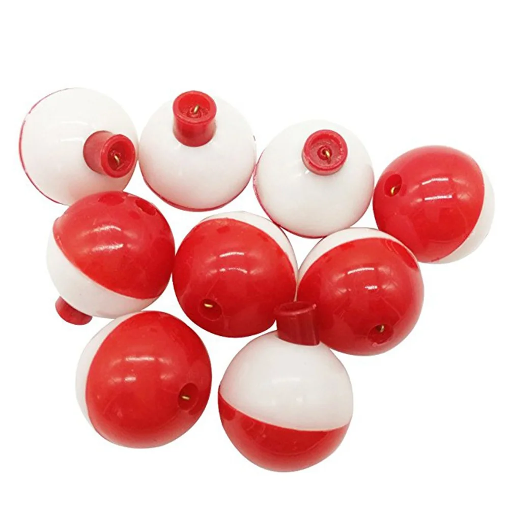 

30Pcs Fishing Floats Red White Bobber 1 Inch Size Easy Push Release Button Bite Indicator for Fishing Supplies