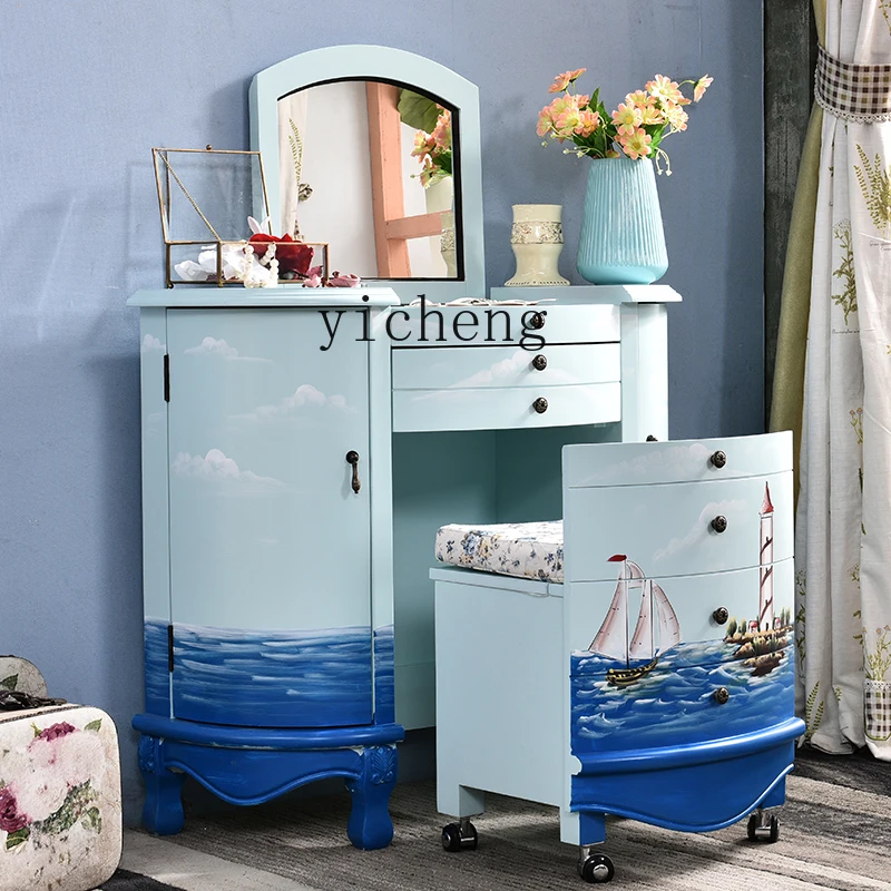 

ZYA flip small apartment dresser ins table bedroom Mediterranean dressing table home accessories