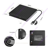 External CD DVD Drive USB3.0 Type C 2 in 1 Interface Slim DVD CD Writer Burner Reader Player Optical Drive For Laptop PC Desktop