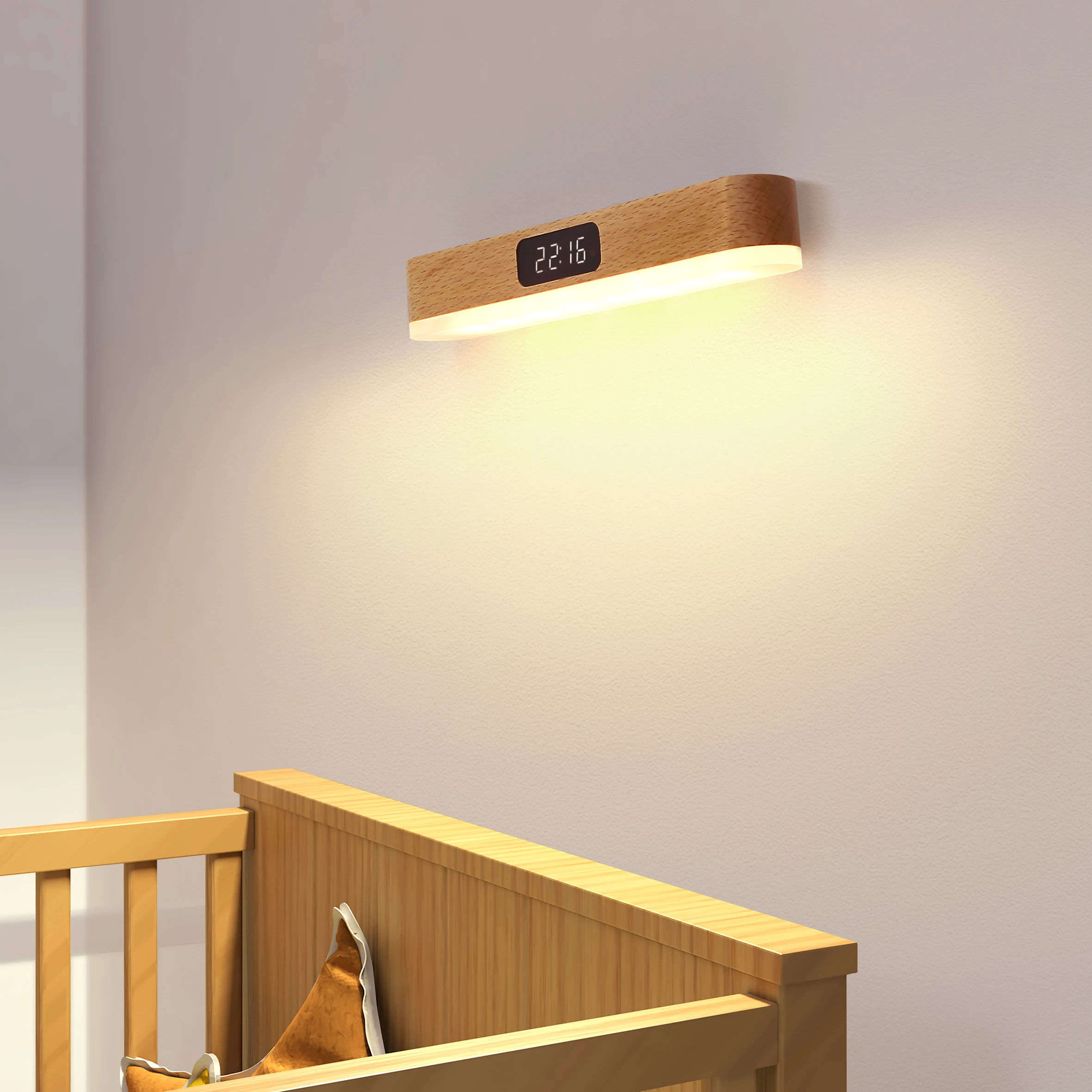New Arrival LED Magnetic Wall Light Dimmable USB Rechargeable Clock Wall Lamp with Remote Control Dropshipping Sourcing
