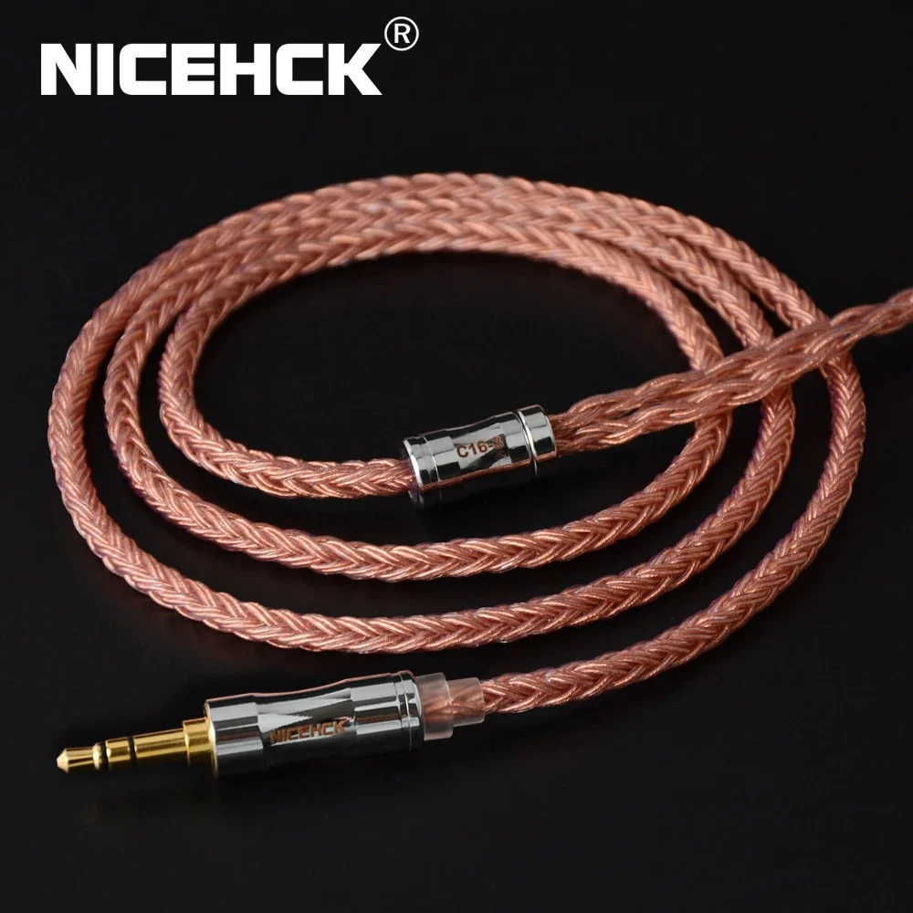 NiceHCK C16-3 16 core cavo in rame ad alta purezza 3.5/2.5/4.4mm spina MMCX/2Pin/QDC/NX7 connettore per KZCCA TFZ NiceHCK NX7 Pro/DB3