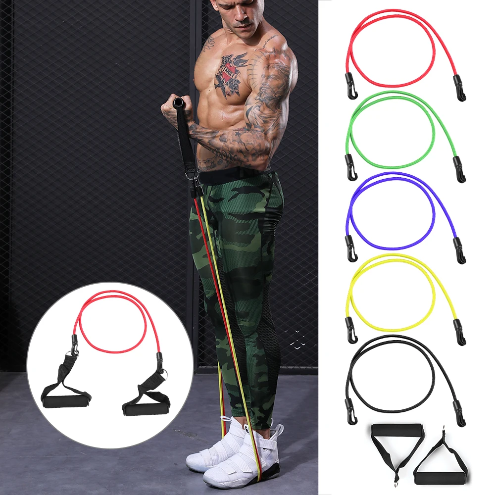11pcs Resistance Bands Set Workout Fitness Exercise Tube Bands Door Anchor Ankle Straps Cushioned Handles with Carry Bags for H