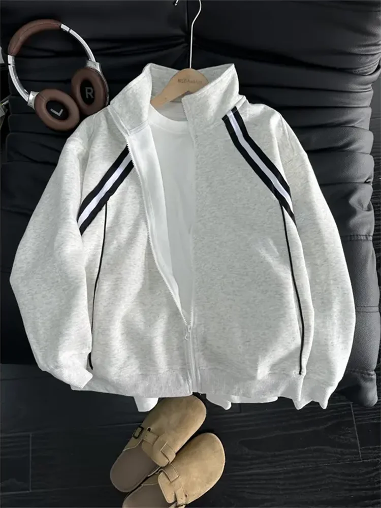 

Мужская бейсбольная куртка Cleanfit: спортивная полосатая верхняя одежда, осенняя, в стиле колледж, белая, с пэчворком