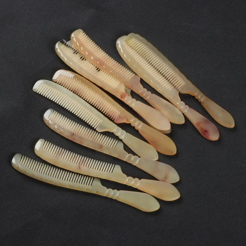 Anti-Static Sheep Horn Combs Fine Dense Teeth Hair Brush Men Moustache Handmade Hair Comb Portable Massage Women Scalp Massager