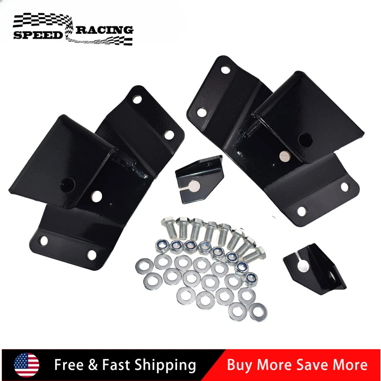 

2 inch Rear Axle Drop Hangers Lowering Kit For 1988-1998 Chevy Silverado GMC Sierra 1500 2WD 4WD Black