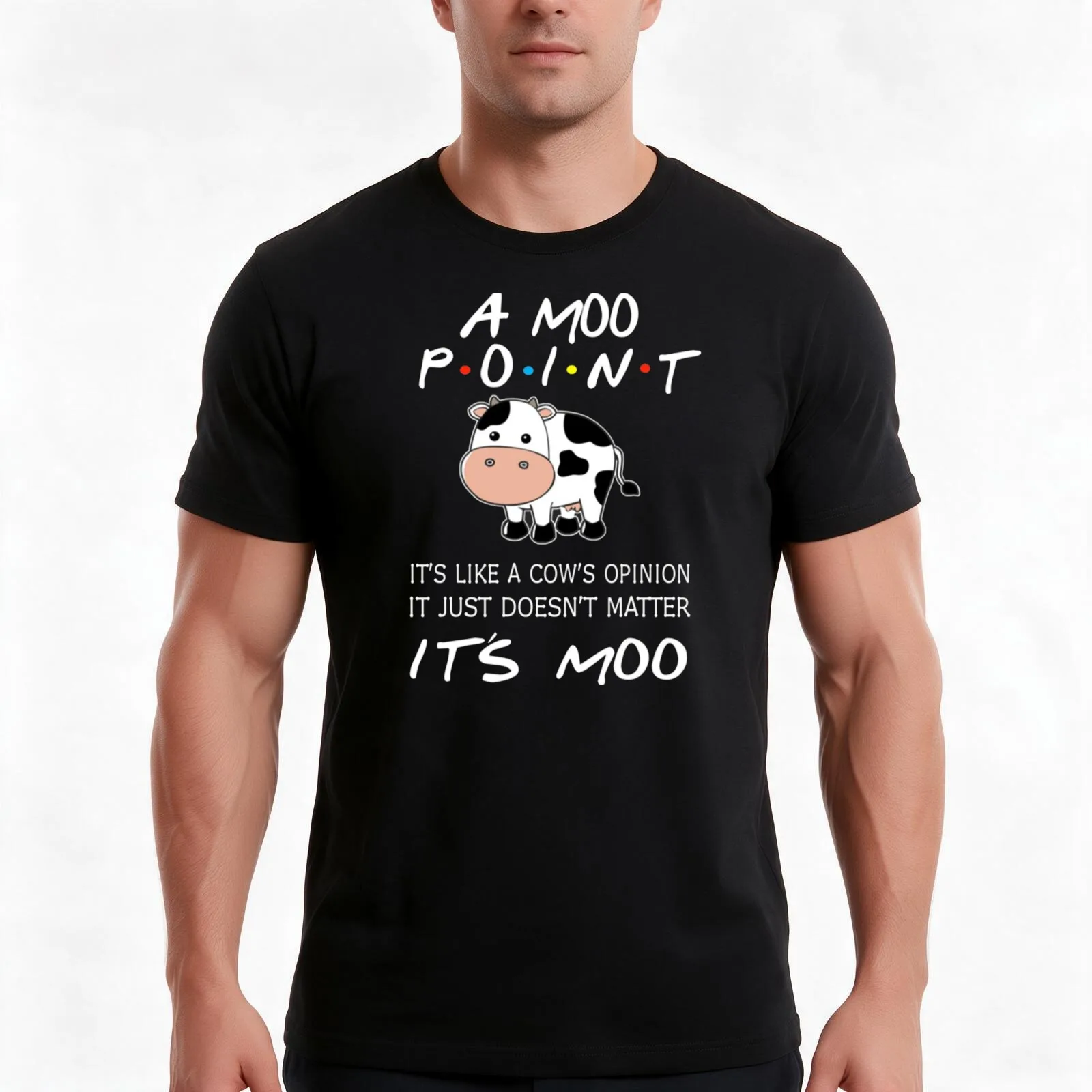 A Moo Point It’s Moo Friends T-Shirt Summer Casual Cotton Tee Oversized Streetwear Tops Vintage Graphic Print 100% Cotton