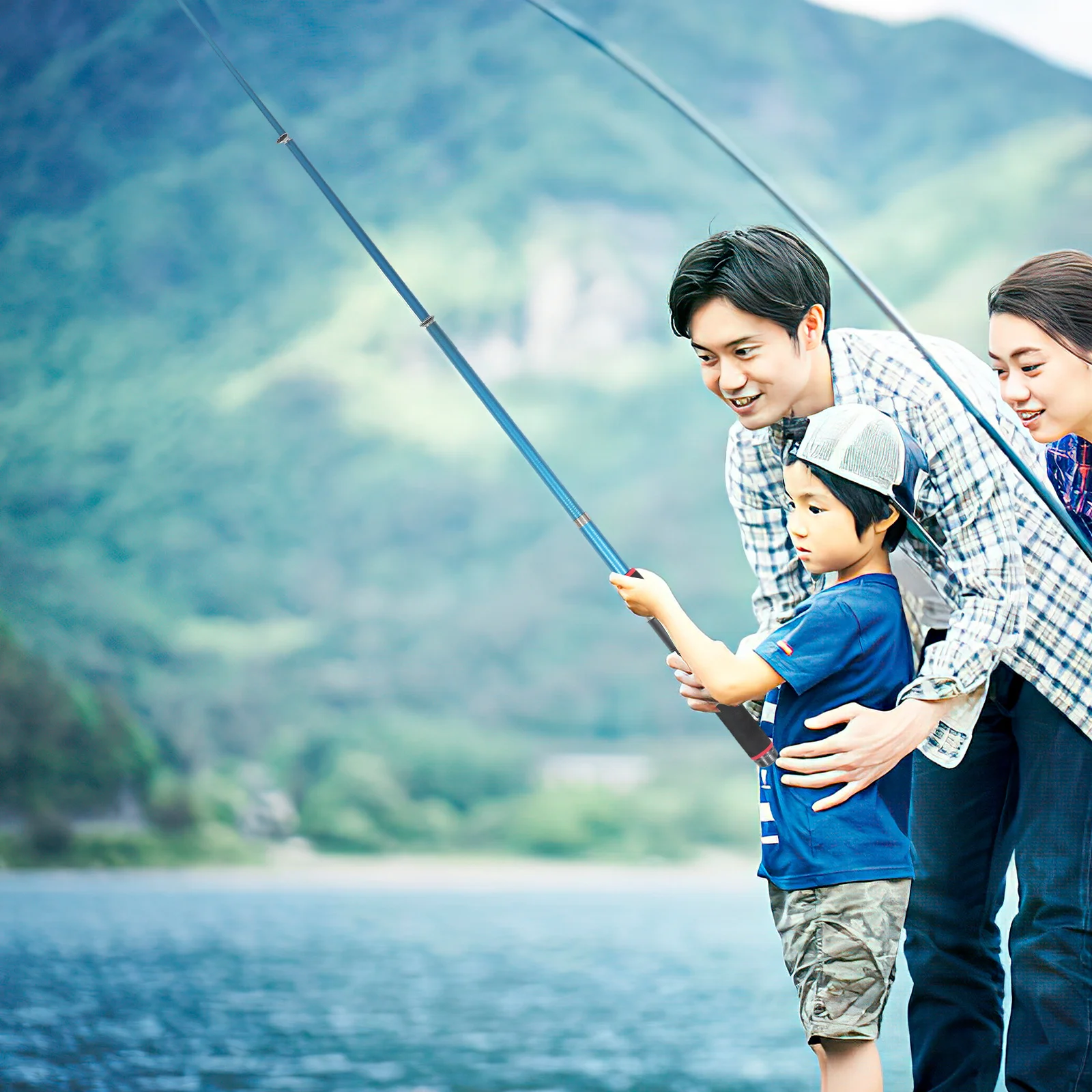 

Telescoping Fishing Rod 2.1 Meter Carbon Fiber Spinning Rod Lightweight Portable for Backpacking Camping Travel Use Blue