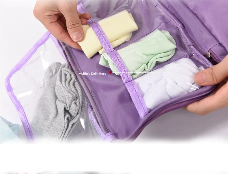 Reise-Unterwäsche-Organizer für Damen, Große Tragbare Aufbewahrungstasche für Zuhause mit Griffen – Detail 7