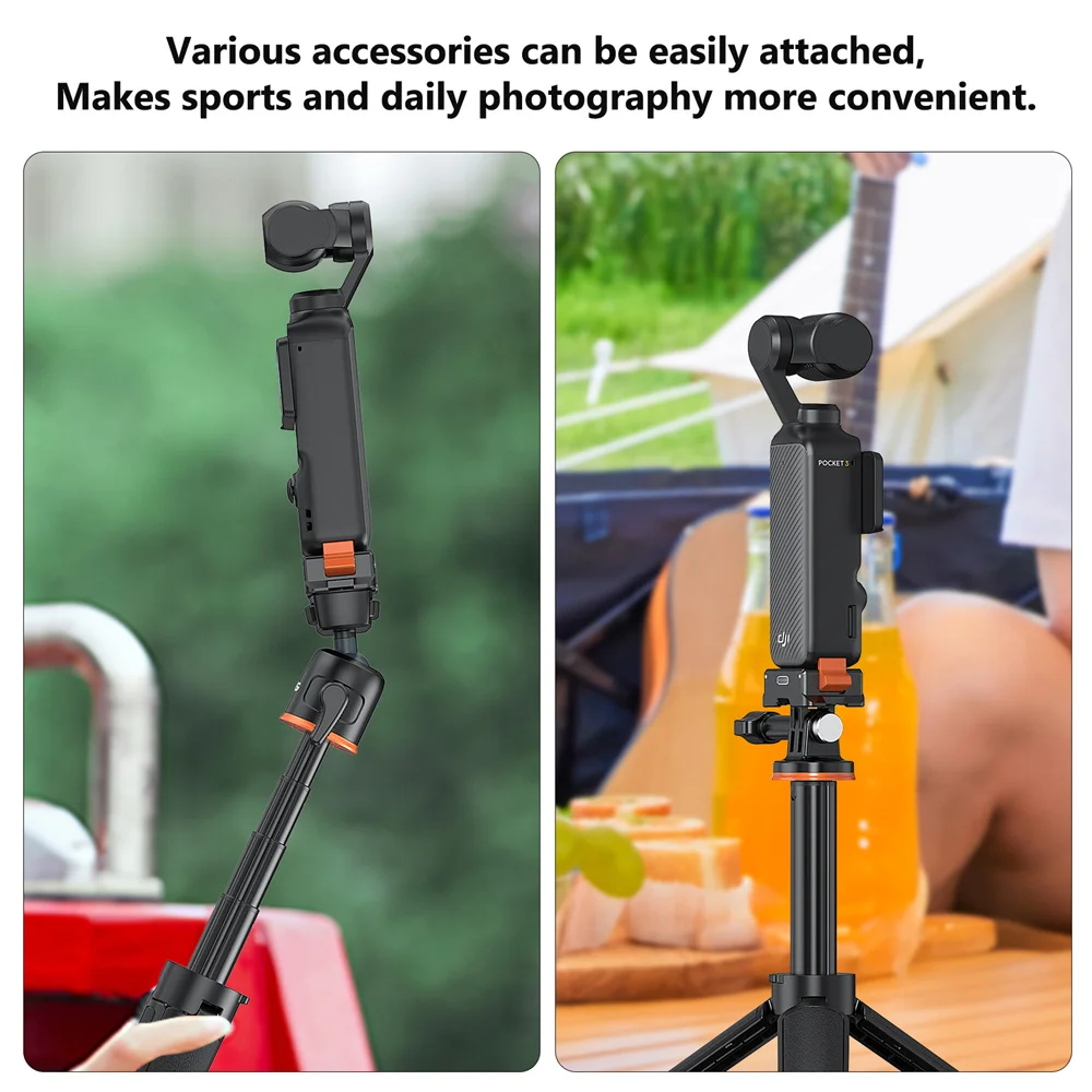 Vrig-pocket 3磁気クイックリリース充電ベース、アクションカメラアクセサリー、arca、gopro、dji osmo pocket 3用ACマウント、1,4インチ