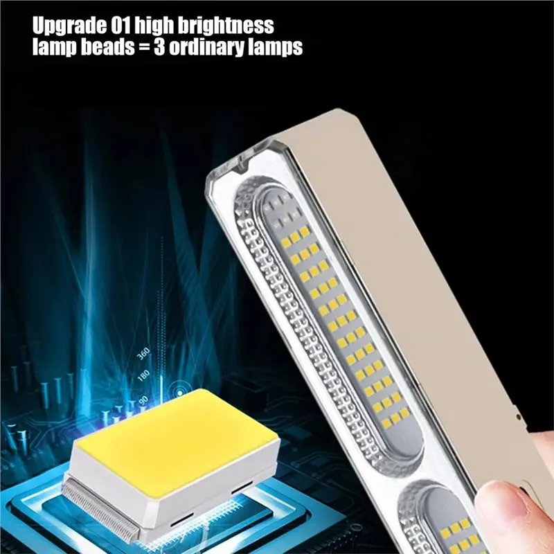 Magnetic LED Rechargeable Lamp Tube 42Cm Portable Camping Light Multi-Color Light
