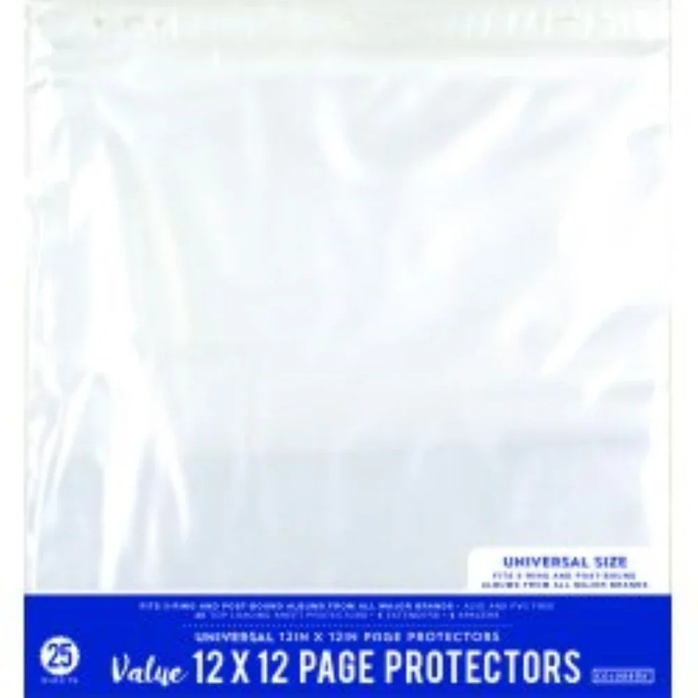 투명 플라스틱 페이지 프로텍터 12x12 밸류팩 25매 무산성 스크랩북 앨범 확장 스페이서 미술 공예 용품