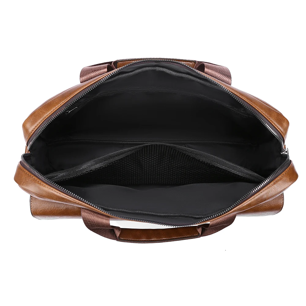 メンズビジネスブリーフケース大容量PUレザーラップトップバッグファッションクロスボディショルダートートバッグ仕事オフィス用