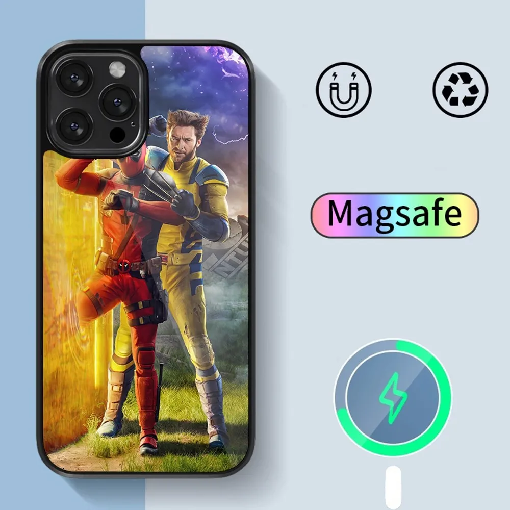 BEAST KINGDOM Deadpool & Wolverine Phone Case For iPhone 14 13 12 11 15 Pro Max Plus Magsafe Magnetic Cover